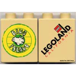 Duplo, Brick 1 x 2 x 2 with Dino Island Opening Pattern