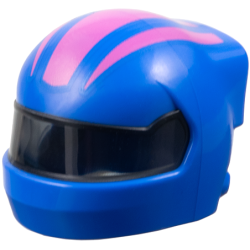 Minifigure, Headgear Helmet Formula 1 with Molded Trans-Black Visor and Printed Dark Pink Stripes Pattern Minifigure, Headgear Helmet Formula 1 with Molded Trans-Black Visor and Printed Dark Pink Stripes Pattern