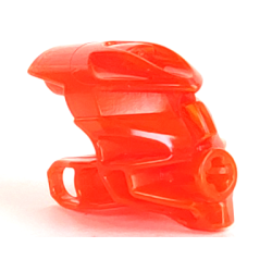 Bionicle Head Connector Block (Av-Matoran) - Trans-Neon Orange