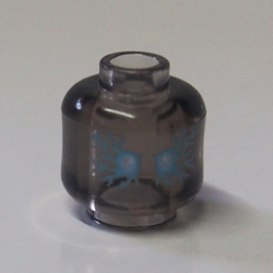 Minifigure, Head Alien Ghost with Medium Azure and White Energy and Eyes Pattern
