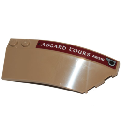 Wedge 8 x 3 x 2 Open Right with White 'AEGIR ASGARD TOURS' on Dark Red Stripe Pattern (Sticker) - Set 76208 Wedge 8 x 3 x 2 Open Right with White 'AEGIR ASGARD TOURS' on Dark Red Stripe Pattern (Sticker) - Set 76208