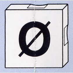 Duplo, Tile 2 x 2 with Black Capital Letter O with Stroke (Ø) Pattern