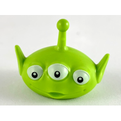 Minifigure, Head, Modified Alien with Antenna with Three White Eyes with Glints in Pupils Pattern Minifigure, Head, Modified Alien with Antenna with Three White Eyes with Glints in Pupils Pattern