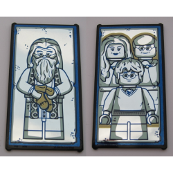 Glass for Window 1 x 4 x 6 with Mirrored Albus Dumbledore / Harry Potter with Parents Pattern (Stickers) - Set 75954