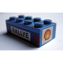 Brick 2 x 4 with 'RALLYE' and Taillights on Side and Shell Logo on Ends Pattern (Stickers) - Set 619