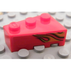 Wedge 3 x 2 Left with Dual Orange Flame Pattern Model Right Side (Sticker) - Set 8484