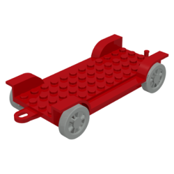 Fabuland Car Chassis 6 x 12 with Hitch - Red Fabuland Car Chassis 6 x 12 with Hitch - Red