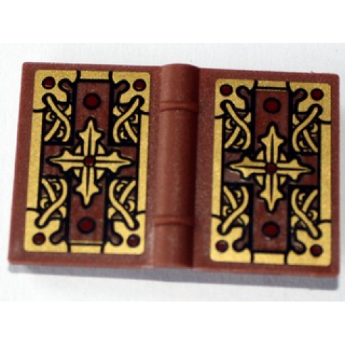 Деталь LEGO 33009pb038 Minifigure, Utensil Book 2 x 3 with Gold Cross Pattern (Stickers) - Set 79010