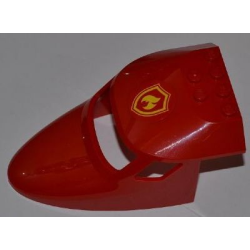 Aircraft Fuselage Forward Top Curved 6 x 10 x 4 with 3 Window Panes with Yellow and Red Fire Logo Badge Pattern (Sticker) - Set 4209 Aircraft Fuselage Forward Top Curved 6 x 10 x 4 with 3 Window Panes with Yellow and Red Fire Logo Badge Pattern (Sticker) - Set 4209