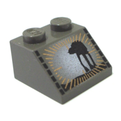 Slope 45 2 x 2 with SW AT-AT Pattern - Dark Gray