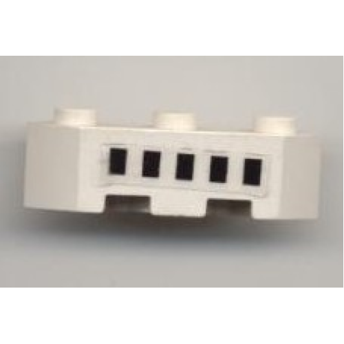 Деталь LEGO 2462pb01 Brick, Modified Facet 3 x 3 with Ferry Squares Black 5 in 1 Line Pattern (Sticker) - Sets 1924 / 1955