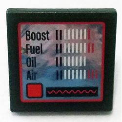 Road Sign 2 x 2 Square with Open O Clip with Boost, Fuel, Oil, and Air Levels on Silver Mirrored Background Pattern (Sticker) - Set 75911 Road Sign 2 x 2 Square with Open O Clip with Boost, Fuel, Oil, and Air Levels on Silver Mirrored Background Pattern (Sticker) - Set 75911