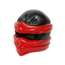 Minifigure, Headgear Ninjago Wrap Type 2 with Molded Red Wraps and Knot Pattern