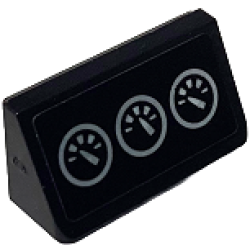 Slope 30 1 x 2 x 2/3 with 3 Silver Gauges Pattern (Sticker) - Set 76934