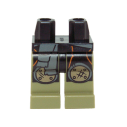 Hips and Olive Green Legs with Black and Orange Loincloth, Scarf and Dark Tan Round Knee Pads Pattern Hips and Olive Green Legs with Black and Orange Loincloth, Scarf and Dark Tan Round Knee Pads Pattern