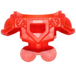 Minifigure Armor Breastplate with Shoulder Pads Large, Pentagonal Cutout and 4 Studs on Back - Trans-Neon Orange
