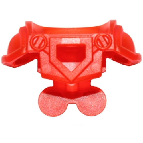 Деталь LEGO 22402 Minifigure Armor Breastplate with Shoulder Pads Large, Pentagonal Cutout and 4 Studs on Back - Trans-Neon Orange