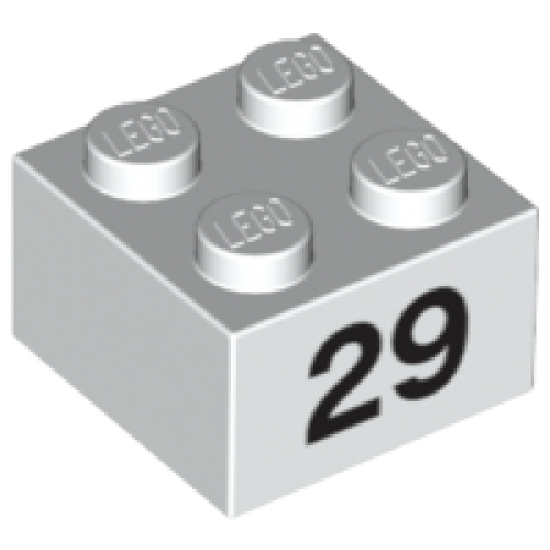 Деталь LEGO 3003pb063 Brick 2 x 2 with Black Number 29 Pattern