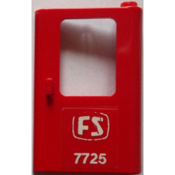 Door 1 x 4 x 5 Train Right, Thin Support at Bottom with White 'FS 7725' Pattern (Sticker) - Set 7725 Door 1 x 4 x 5 Train Right, Thin Support at Bottom with White 'FS 7725' Pattern (Sticker) - Set 7725