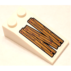 Slope 18 4 x 2 with 3 Wood Grain Boards and Coral Nails Pattern Model Right Side (Sticker) - Set 41380