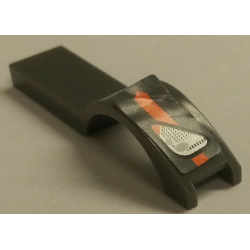 Vehicle, Mudguard 1 x 4 1/2 with Headlight and Orange Stripe Pattern Model Right Side (Sticker) - Set 8154 Vehicle, Mudguard 1 x 4 1/2 with Headlight and Orange Stripe Pattern Model Right Side (Sticker) - Set 8154