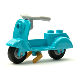 Scooter with Pearl Gold Stand, Light Bluish Gray Angular Handlebars, and Light Bluish Gray Wheels Scooter with Pearl Gold Stand, Light Bluish Gray Angular Handlebars, and Light Bluish Gray Wheels