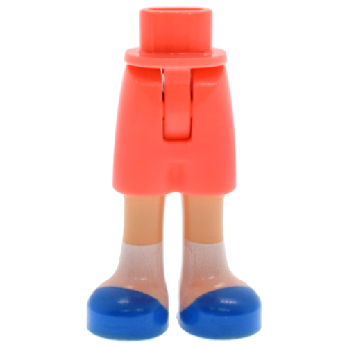 Деталь LEGO 1826fc00pb003 Mini Doll Hips and Shorts with Molded Medium Tan Legs and Printed Blue Slippers and White Socks Pattern - Thin Hinge