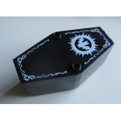 Container, Coffin with White Bat Pattern Lid
