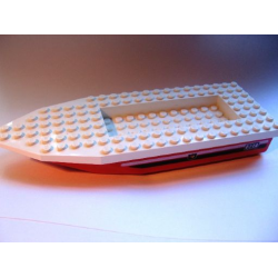 Boat, Hull Unitary 22 x 8 x 2 1/3 with White Top with Number 327 and Fire Logo on Black and White Stripes Pattern on Both Sides (71958pb01 / 30255)