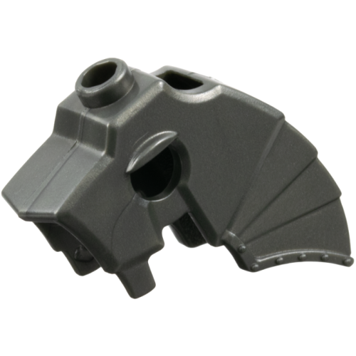 Деталь LEGO 89524 Horse Battle Helmet, Stud on Top and 3 Neck Plates (Unicorn) - Metallic Silver