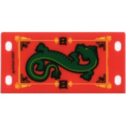 Plastic Flag 4 x 8 with Green Oriental Dragon Pattern