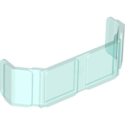 Glass for Train Front 2 x 6 x 2 - Trans-Light Blue