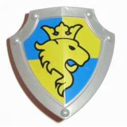 Duplo Utensil Shield, Angled Triangle with Yellow Lion and Crown Pattern Duplo Utensil Shield, Angled Triangle with Yellow Lion and Crown Pattern