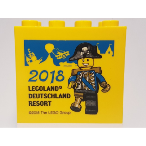 Деталь LEGO 30144pb219 Brick 2 x 4 x 3 with Legoland Feriendorf 2018 Pirate Walking Pattern