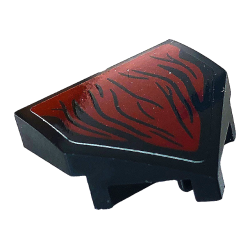 Wedge 2 x 2 x 2/3 Pointed with Dark Red Skin and Black Lines Pattern (Sticker) - Set 76154