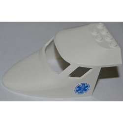 Aircraft Fuselage Forward Top Curved 6 x 10 x 4 with 3 Window Panes with EMT Star of Life Pattern on Both Sides (Stickers) - Set 4429 Aircraft Fuselage Forward Top Curved 6 x 10 x 4 with 3 Window Panes with EMT Star of Life Pattern on Both Sides (Stickers) - Set 4429