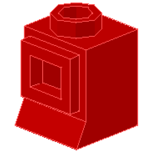 Деталь LEGO 39 Window 1 x 1 x 1 - Red