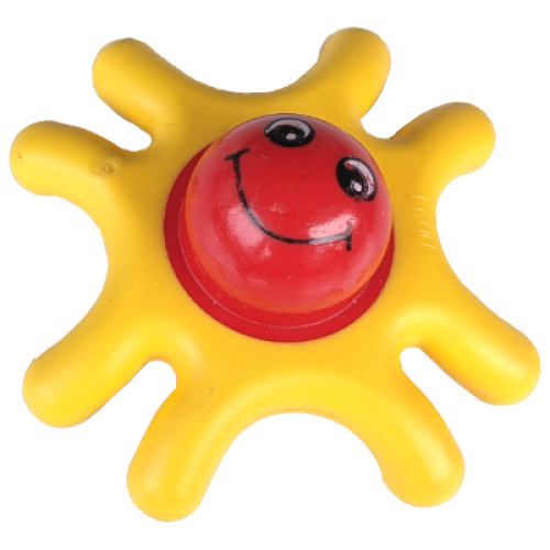 Деталь LEGO pri030 Primo Teether Star with 8 Arms, Red Center and Face Pattern