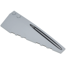 Wedge 10 x 3 Right with Elongated Silver and Black Oval Pattern (Sticker) - Set 7660