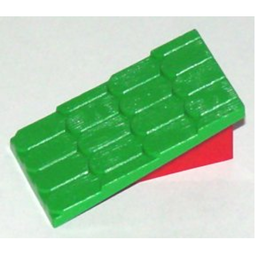 Деталь LEGO 787c02 Fabuland Roof Support Slope, 6 x 2 with Green Fabuland Roof Slope without Chimney Hole (787 / 4323) - Red