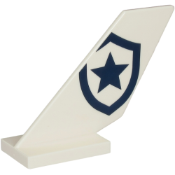 Tail Shuttle with Partial Dark Blue Police Star Badge Logo Pattern on Both Sides Tail Shuttle with Partial Dark Blue Police Star Badge Logo Pattern on Both Sides