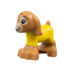 Goat, Friends Style, Baby with Molded Yellow Sweater and Printed Reddish Brown Eyes, Mouth, Eyebrows and Nose, and Tan Muzzle Pattern (Disney Valentino)