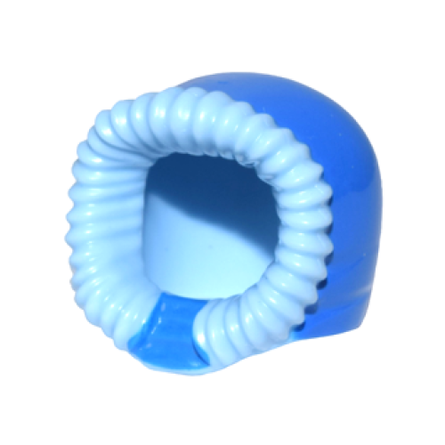 Деталь LEGO 95678pb06 Minifigure, Headgear Hood Fur-lined, Short with Blue Hood and Chin Strap Pattern