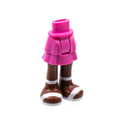 Mini Doll Hips and Skirt Layered, Reddish Brown Legs and White Sandals Pattern - Thick Hinge Mini Doll Hips and Skirt Layered, Reddish Brown Legs and White Sandals Pattern - Thick Hinge