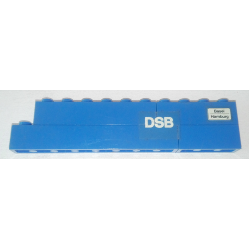 Деталь LEGO BA266pb03 Stickered Assembly 11 x 1 x 2 with 'DSB' and 'Basel Hamburg' Pattern (Stickers) - Set 7818 - 1 Brick 1 x 3, 1 Brick 1 x 4, 1 Brick 1 x 6, 1 Brick 1 x 8