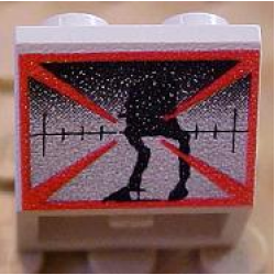 Slope, Inverted 45 2 x 2 with Flat Bottom Pin with Screen with Black AT-ST, Red Lines, Fade at Top Pattern