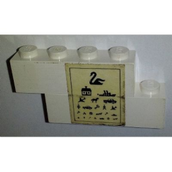 Stickered Assembly 5 x 1 x 2 with Eye Chart Pattern (Sticker) - Set 6364 - 2 Brick 1 x 4