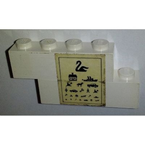 Деталь LEGO BA008pb10 Stickered Assembly 5 x 1 x 2 with Eye Chart Pattern (Sticker) - Set 6364 - 2 Brick 1 x 4