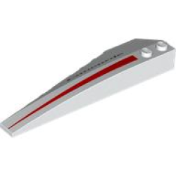 Wedge 10 x 3 Right with Black 'Concorde' and Red Triangle / Tapered Stripe Pattern