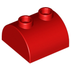 Slope, Curved 2 x 2 Double with 2 Hollow Studs - Red